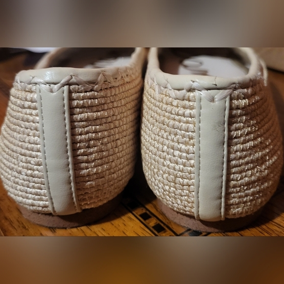 Sam Edelman Falcon Rafia Ballet  Flats With Bow In a Cream Color Size 7.5 - Picture 3 of 8